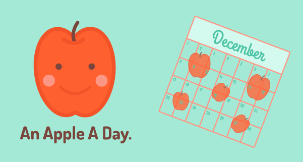 An apple a day graphic