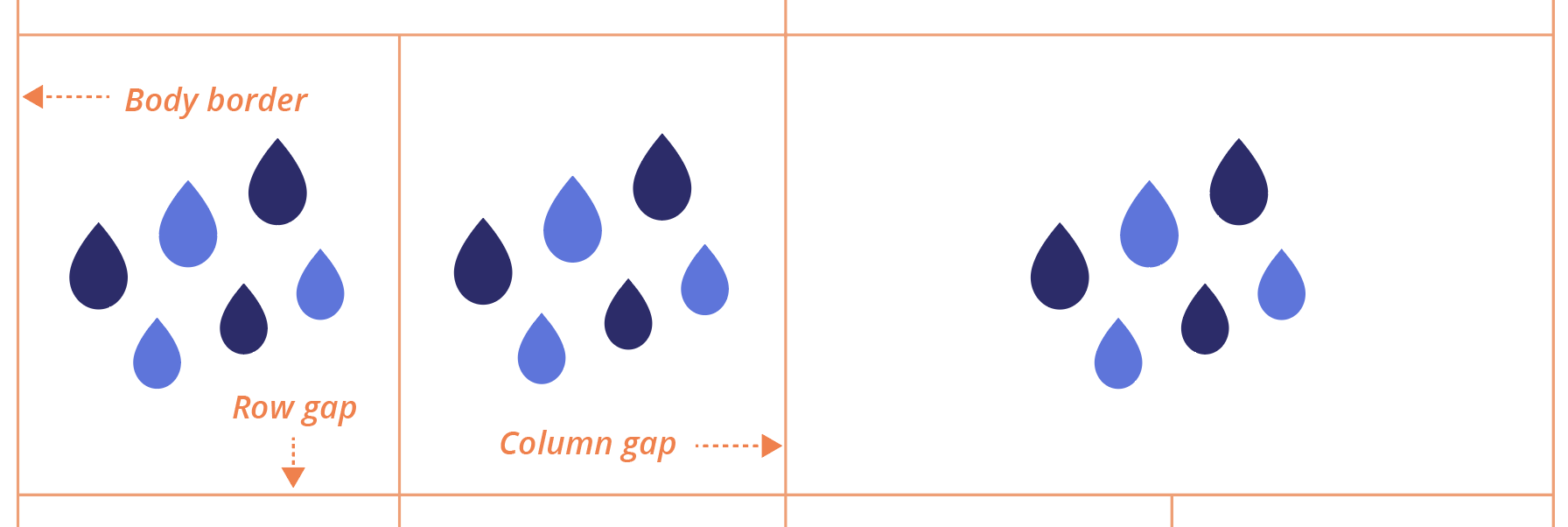 Grid gap rain illustration