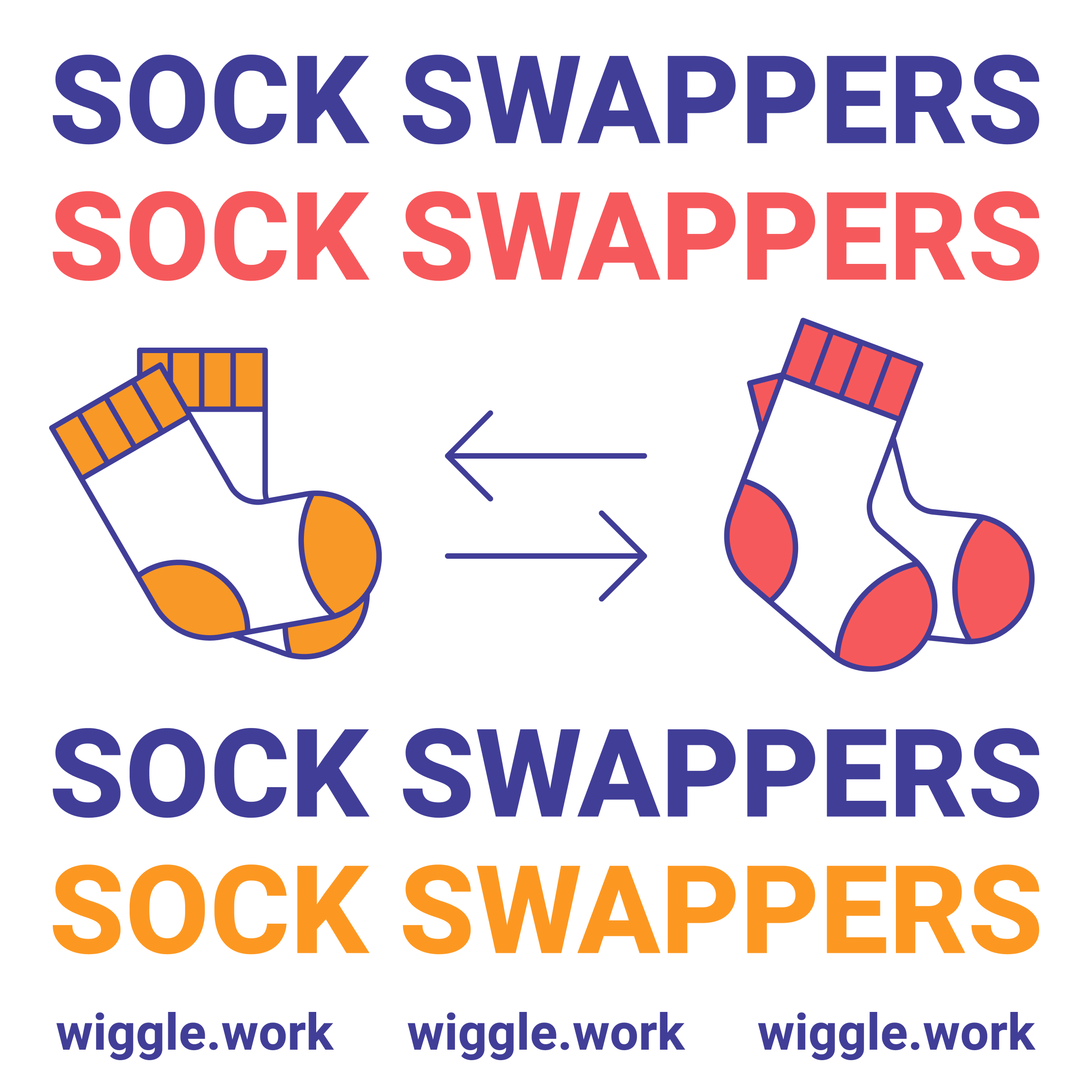 Sock Swappers text and icon graphic